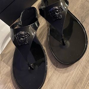 Versace Black Medusa Palazzo Sandals